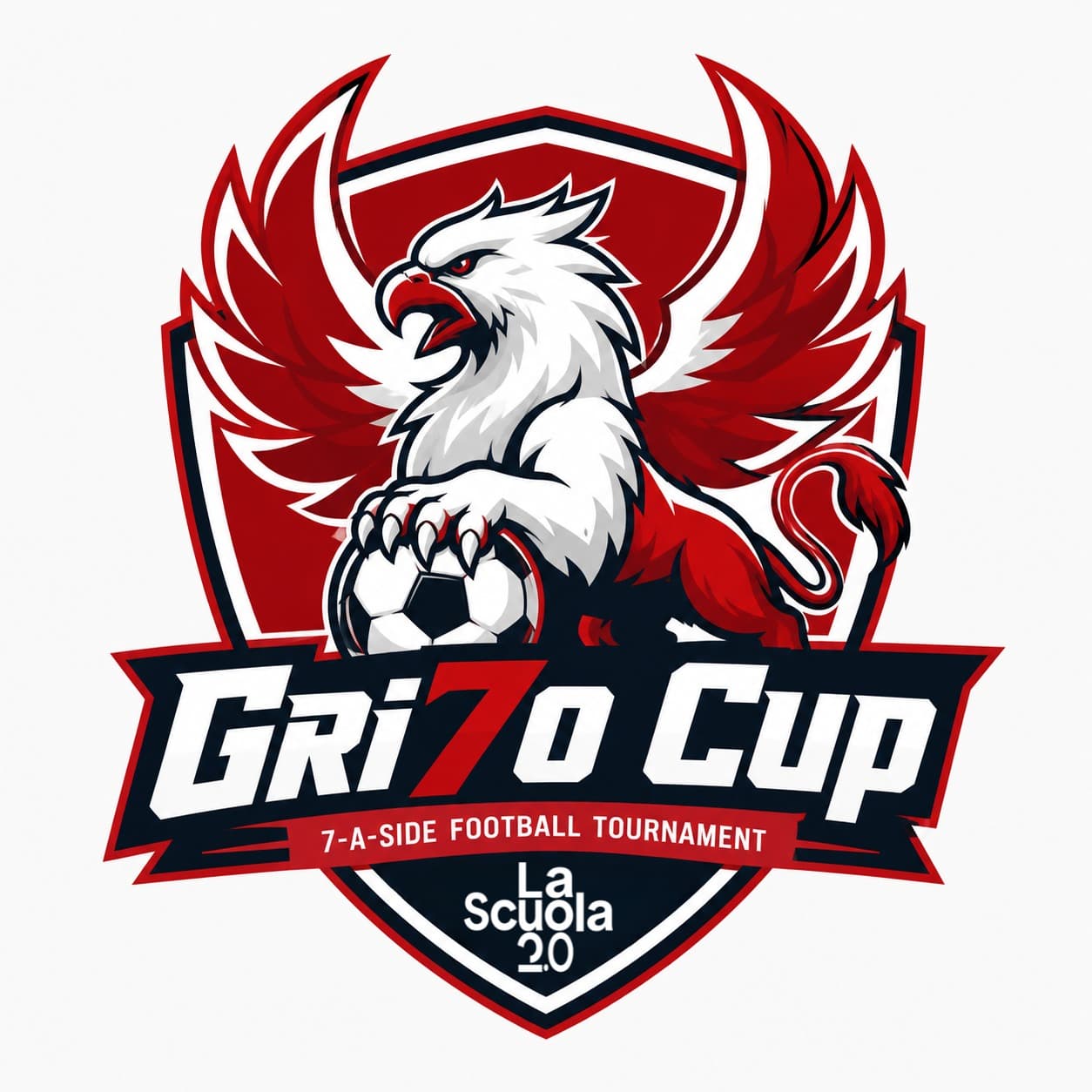 Stemma della Grifo Cup: un grifone con il pallone, torneo di calcio a 7 de La Scuola 2.0